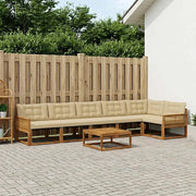 Set di divani da esterno con cuscino 7 pcs Naturale e Beige 3381477