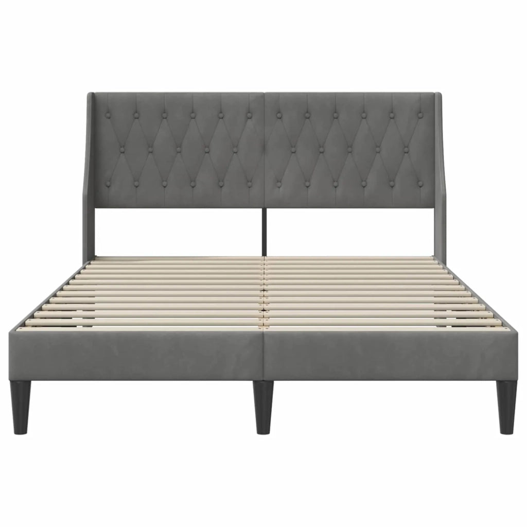 Struttura del letto Grigio scuro 140 x 200 cm Velluto 42027431