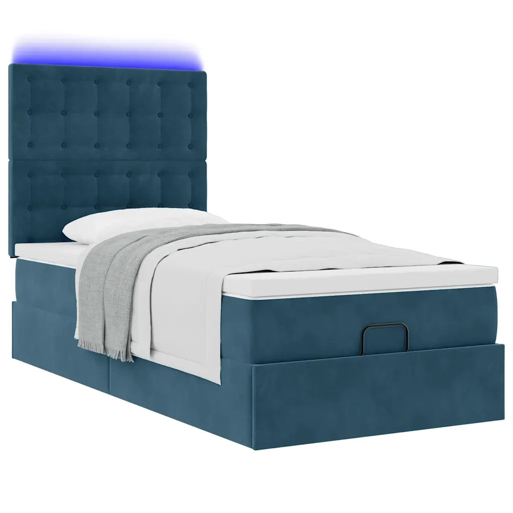vidaXL Struttura Letto Pouf con Materassi 100x200 cm Velluto