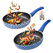 Akitaink Bis Padelle 24 28 cm Blu Decorate Linea Onde