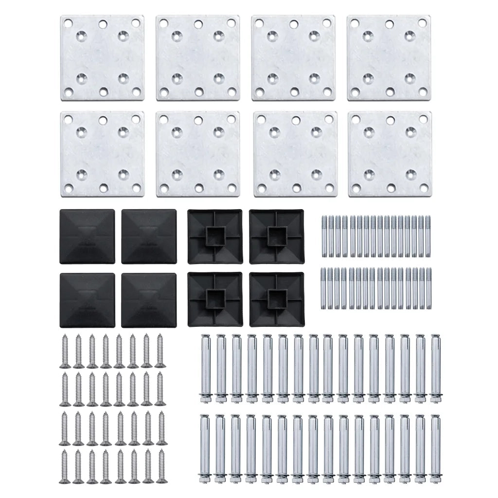 Set Pannelli di Recinzione in WPC 1138x(105-186) cm Nero 3070442