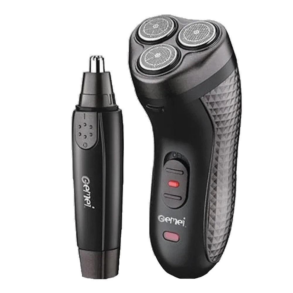 Trade Shop - Rasoio A Batteria Elettrico + Rifinitore Per Naso Orecchie Trimmer 2in1 Gm-7113 -