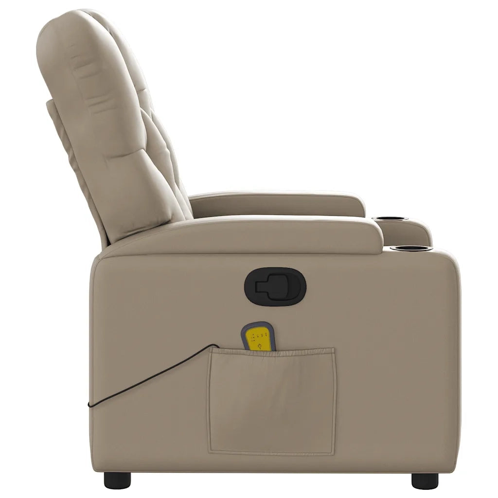 Poltrona Massaggiante | Sedia Relax Reclinabile cappuccino in Similpelle