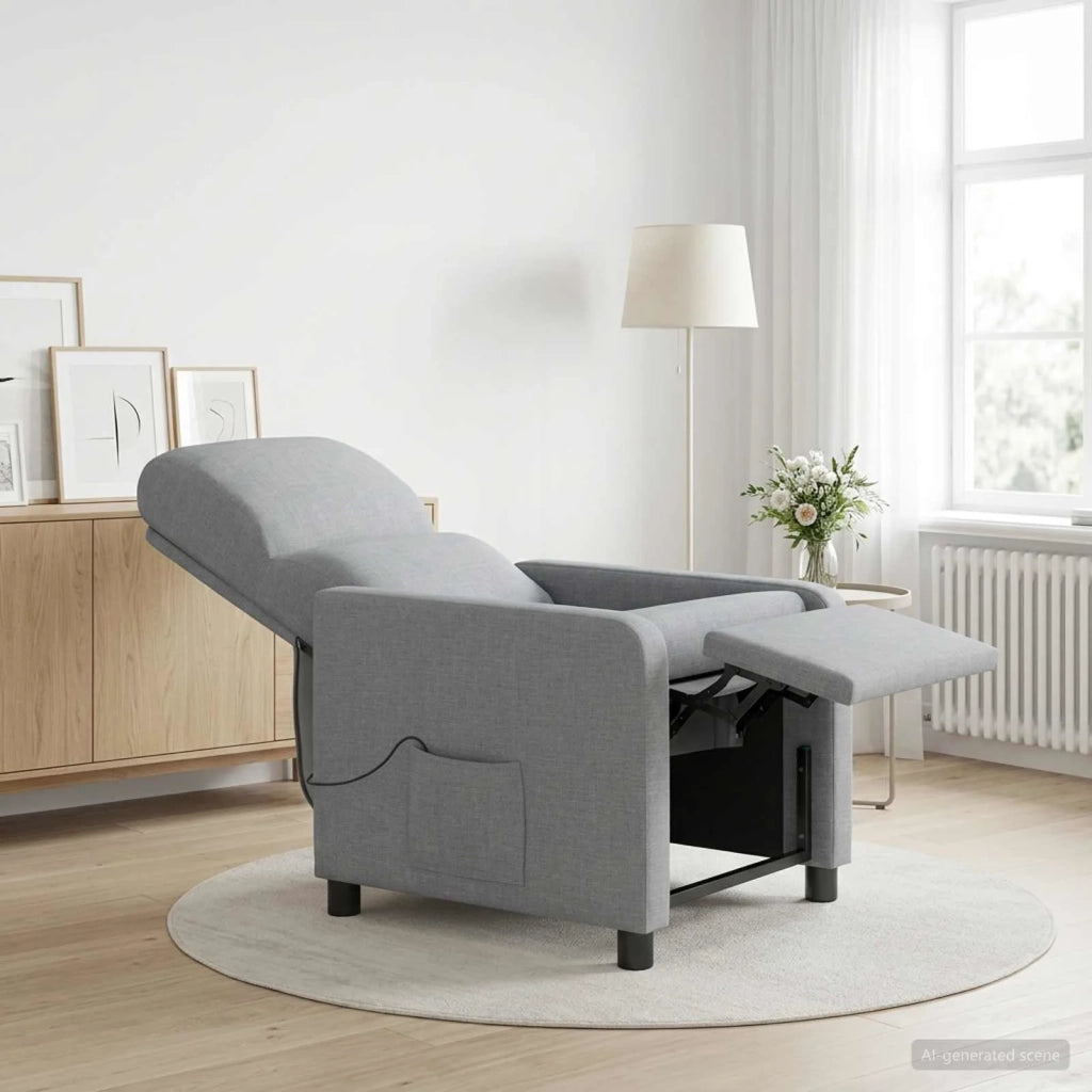 Divano Sedia-Poltrona Massaggiante Grigio Chiaro Tessuto 286951