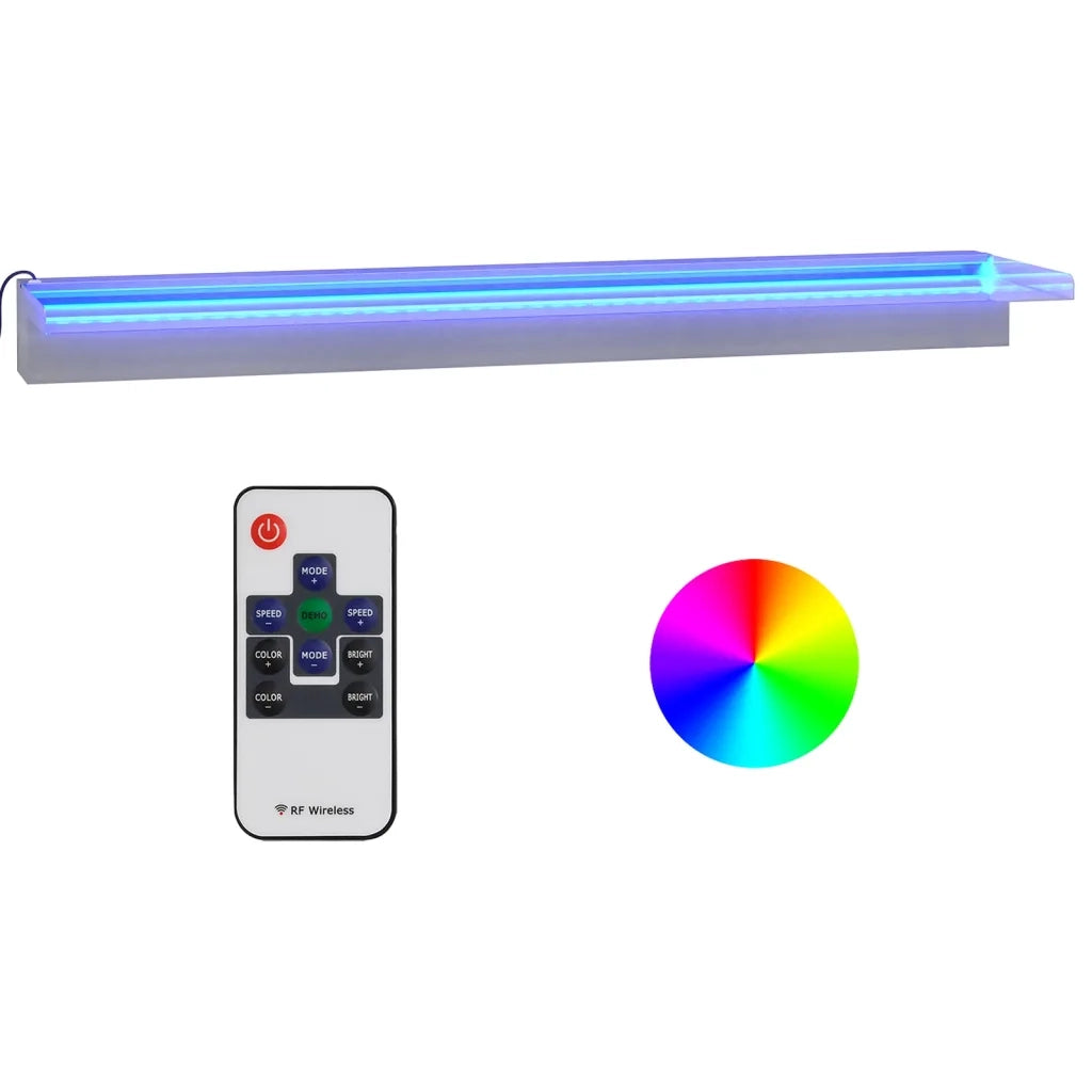Sfioratore a Cascata con LED RGB Acciaio Inox 90 cm CFW4765523