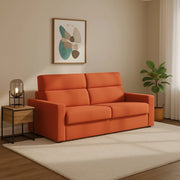 Ecate, Divano Letto 2 Posti Sfoderabile Made in Italy, 200x95 cm Arancione