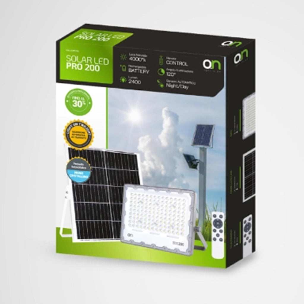 KONELCO 23875720 Faro LED Solare 2000lm 4000K IP65 con Pannello Monocristallino e Telecomando colore Grigio