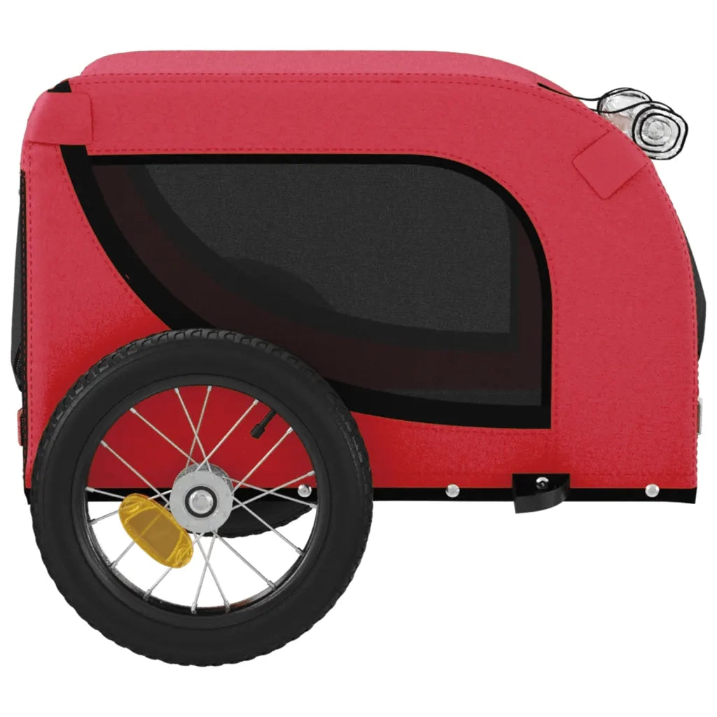 Rimorchio da Bici per Animali Rosso e Nero Oxford e Ferro 93992