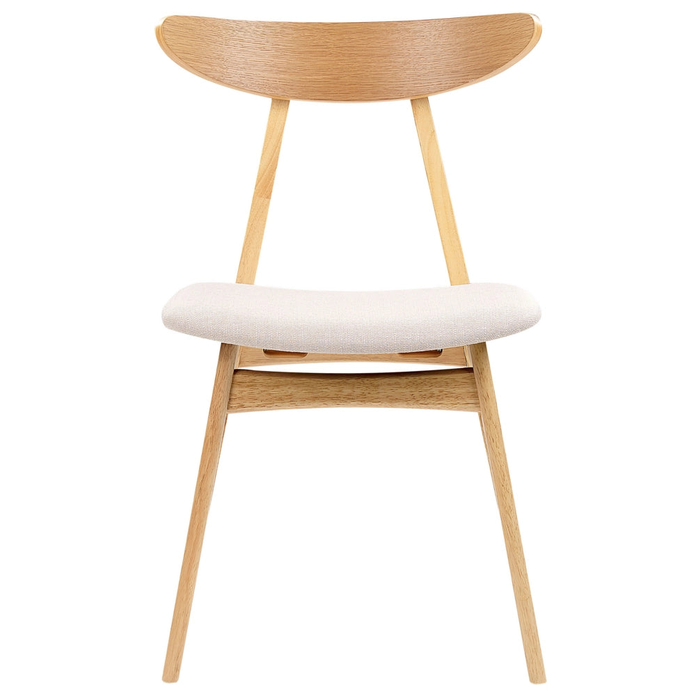 Set di 2 sedie da pranzo in tessuto di poliestere grigio struttura in legno scuro design rustico senza braccioli