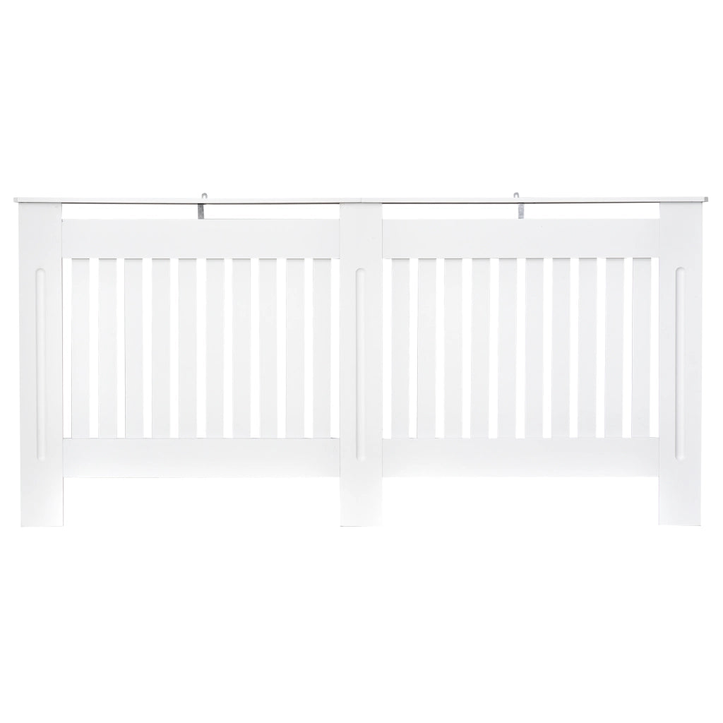 Easycomfort Copritermosifone a Doghe in MDF per Casa e Ufficio, 172x19x81 cm, Bianco