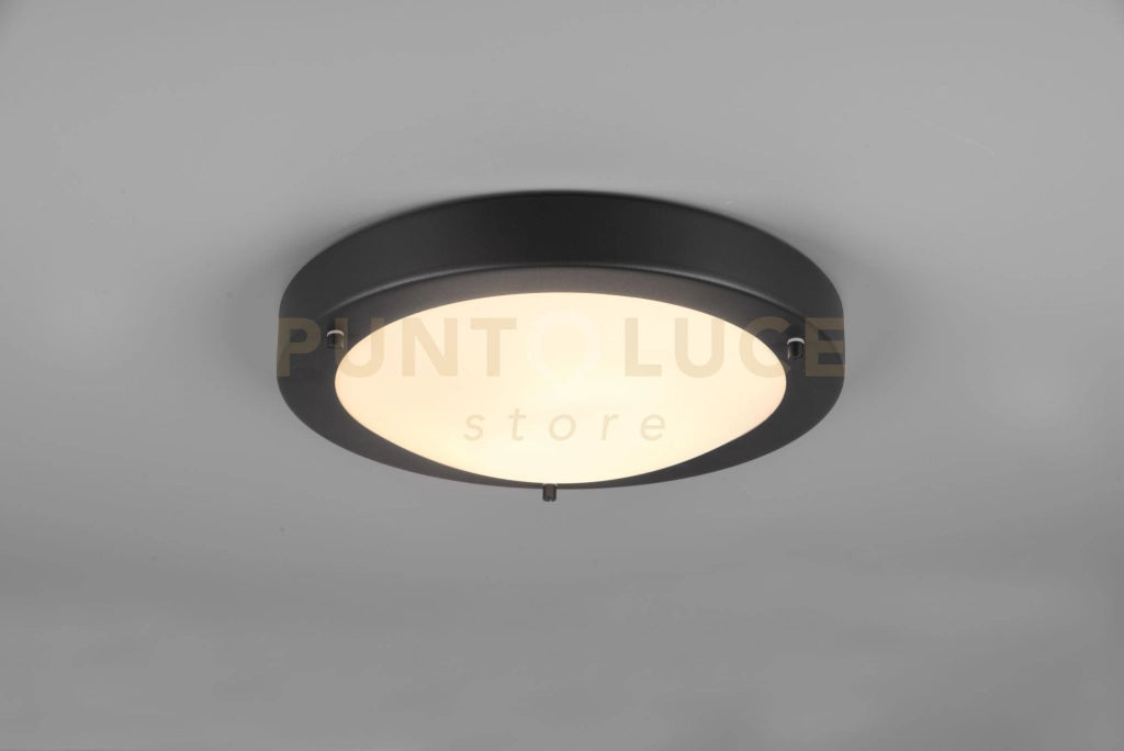 CONDUS H2O PLAFONIERA BORDO METALLO NERO IP44 D.31,5CM 1 LUCE ATTACCO E27