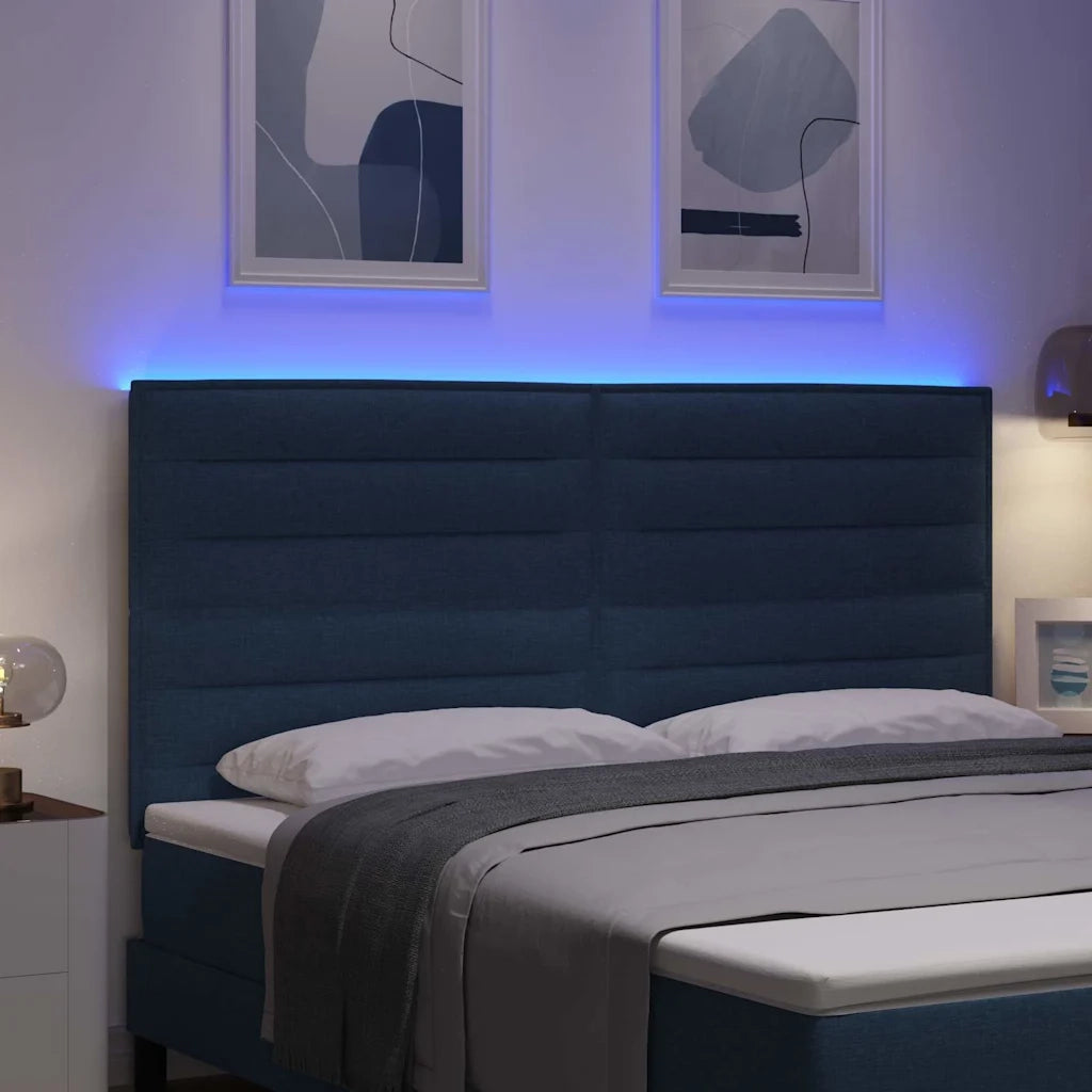 Testiera | Testata LED con strisce LED con Testiera | Testata Blu 180 cm Tessuto