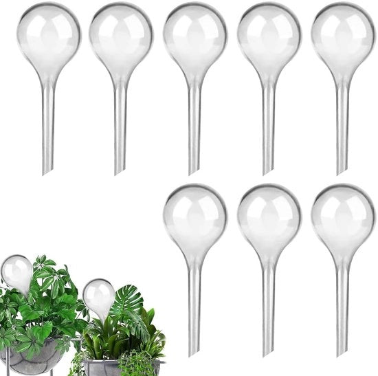 Set di palline di irrigazione 8 pezzi - Apparecchio di irrigazione automatico - Assistente di irrigazione per piante in vaso - 13 x 5 cm - PVC duraturo - Translucido - Palline di irrigazione
