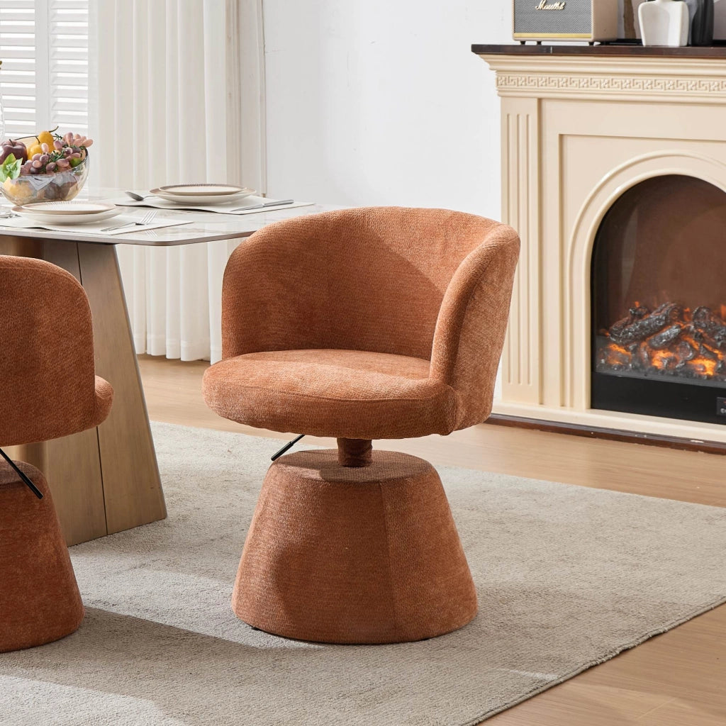 Sgabello da Bar Regolabile Girevole 360¡ã ¨C MINIMAL ¨C Velluto Terracotta, Seduta Imbottita
