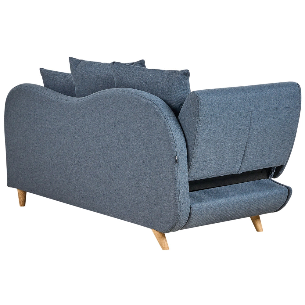 Chaise Longue in tessuto blu lato sinistro con contenitore stile moderno contemporaneo soggiorno