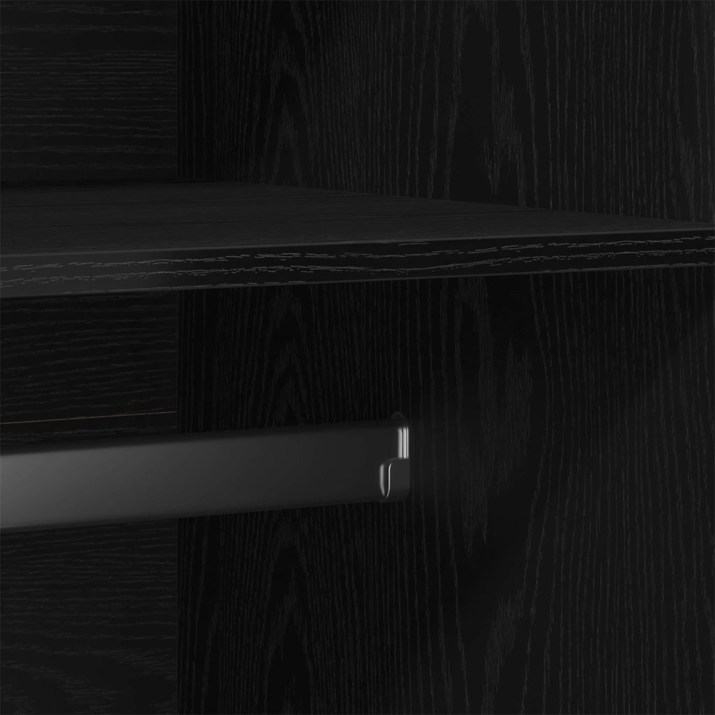 Armadio  Nero Rovere 90x52x200 cm in legno ingegnerizzato