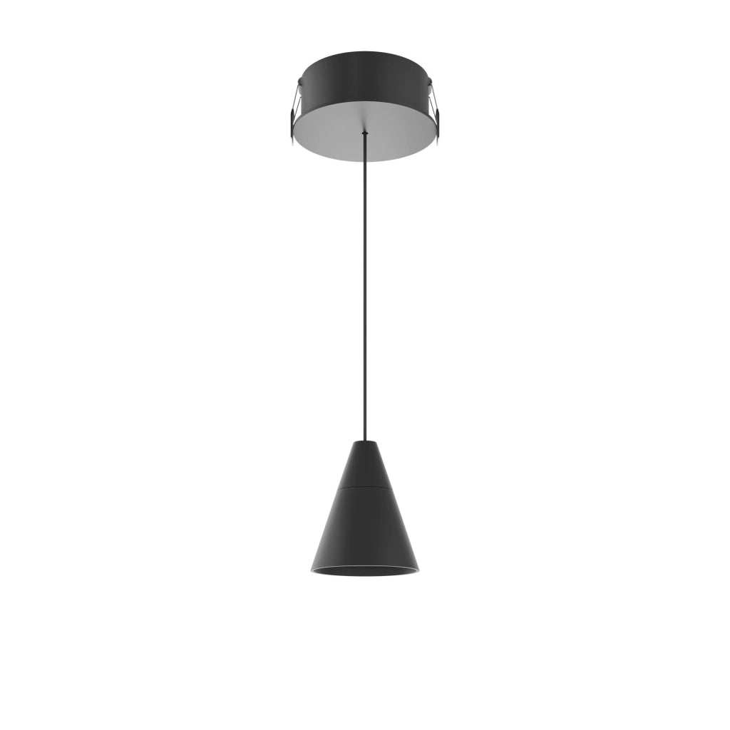 Zoe Lampada a Sospensione LED Space 8, 38 gradi, Temperatura Colore Regolabile 2700K-4000K, Finitura Nero Opaco, Design Moderno ed Elegante