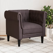 Divano Sedia-Poltrona Chesterfield Marrone Scuro in Tessuto
