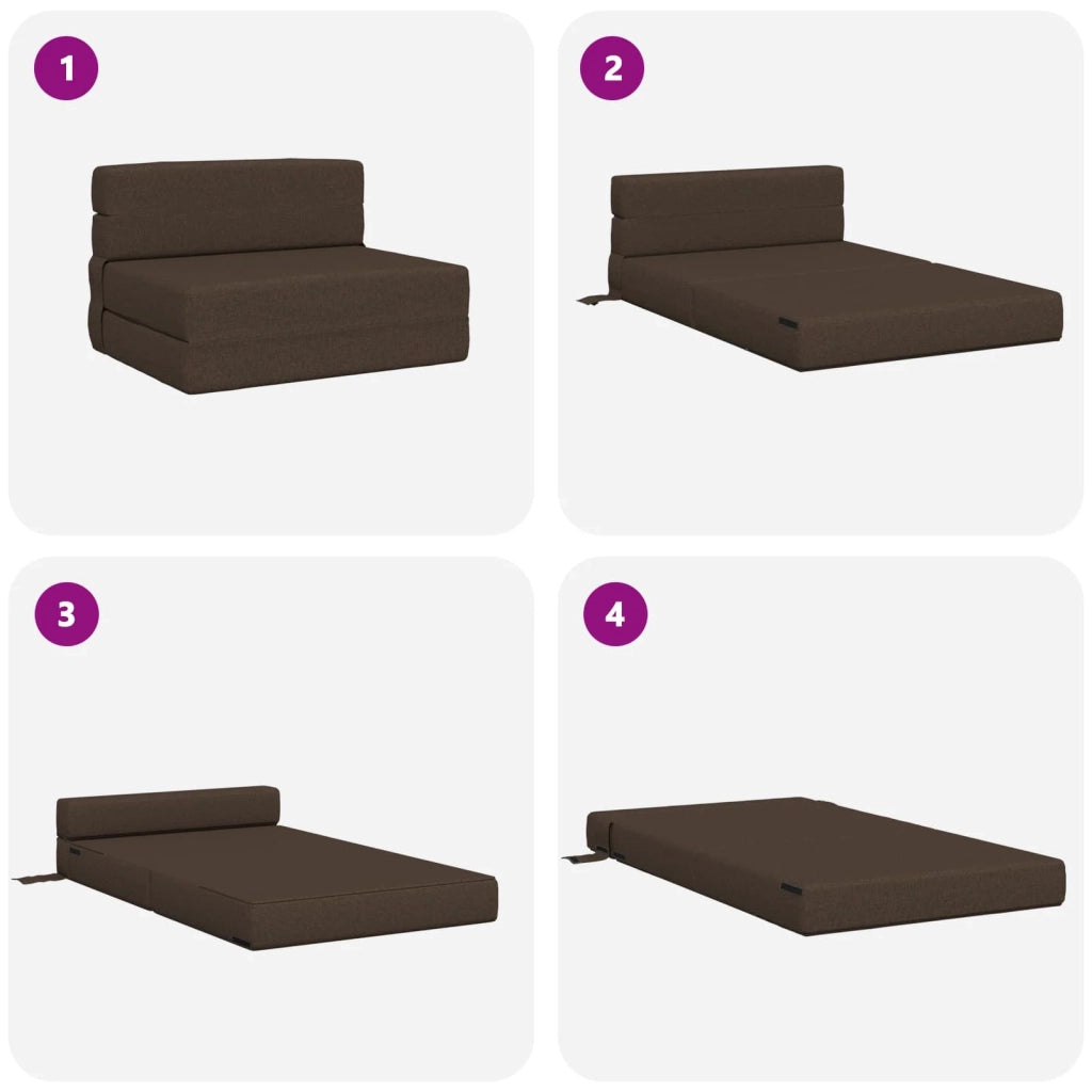 Divano Letto Pieghevole Tortora 70 x 72 x 60 cm Tessuto