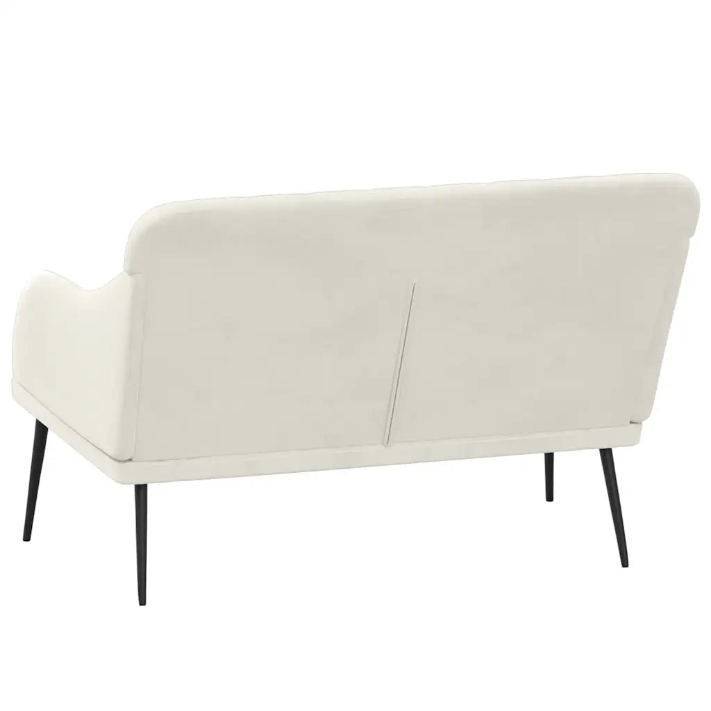 Panca-Sgabello-Poggiapiedi Crema 110x76x80 cm in Velluto 882023