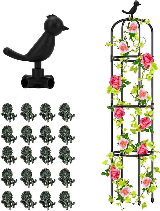 Sostegno per piante da giardino 145 cm - Sostegno per piante e fiori con torre di arrampicata in fibra di vetro rimovibile