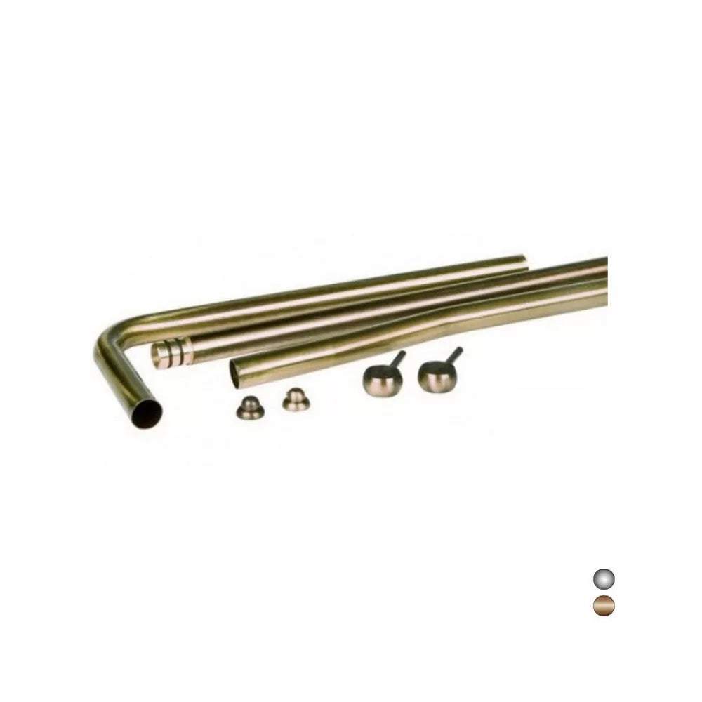 Set 3 tubi ottone per cassetta alta antichizzata cromata
