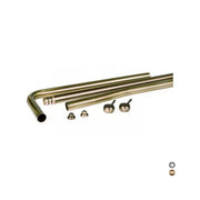 Set 3 tubi ottone per cassetta alta antichizzata cromata