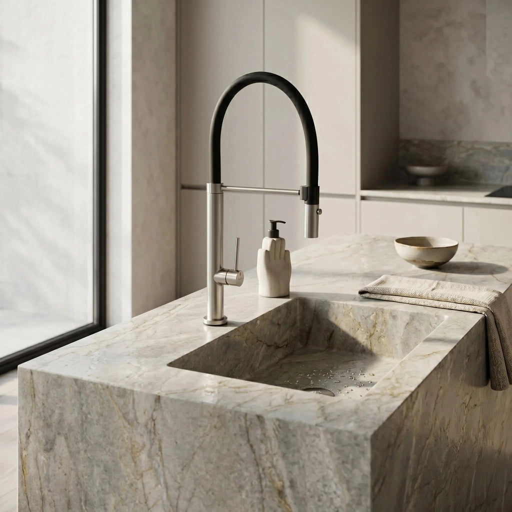 Rubinetto Da Cucina Rea Viera Nickel Brush