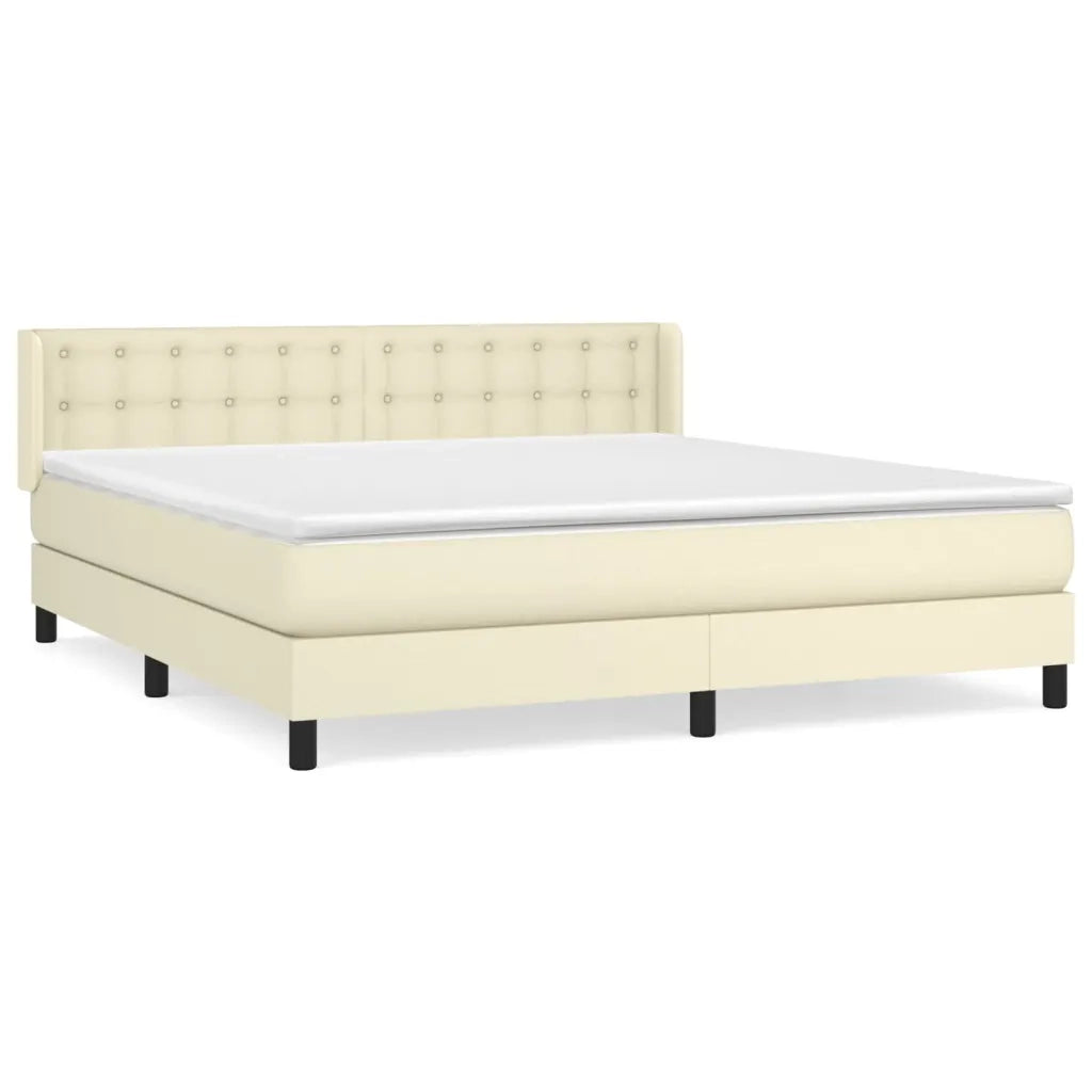 Giroletto a Molle con Materasso Crema 160x200 cm in Similpelle 3130789
