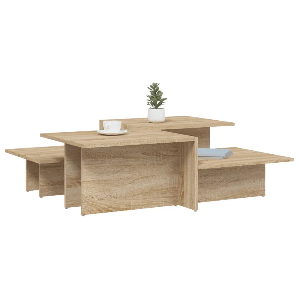 2 pz Tavolini da salotto | Tavolino da caff¨¨ | Tavolino da Soggiorno Rovere Sonoma in Legno Multistrato