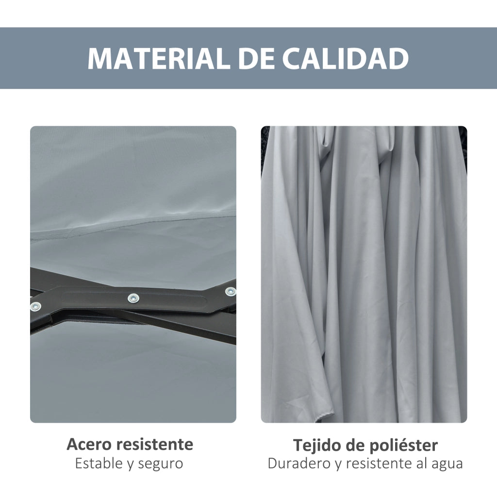 Ombrellone da giardino con luci LED ¨C Minimal ¨C 450x265x240 cm grigio chiaro