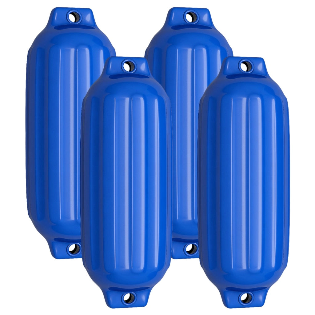 Parabordi barca gonfiabile per l¡¯attracco di 4 pezzi, Set di parabordi barca a due anelli per barca pontone 68,5x21,5cm Blu