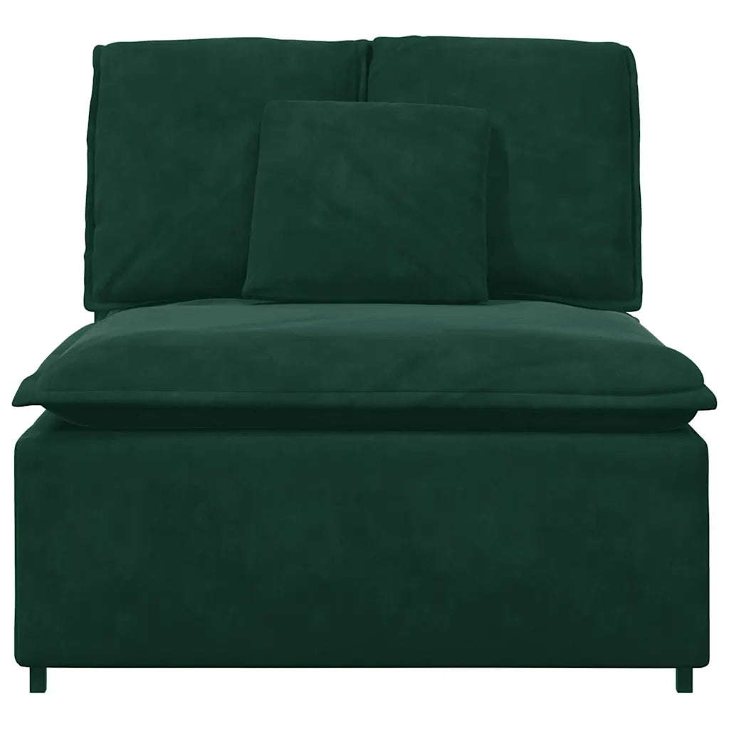 Modulo Centrale Divano Modulare con Cuscini Verde Scuro 100 cm CFW7067584