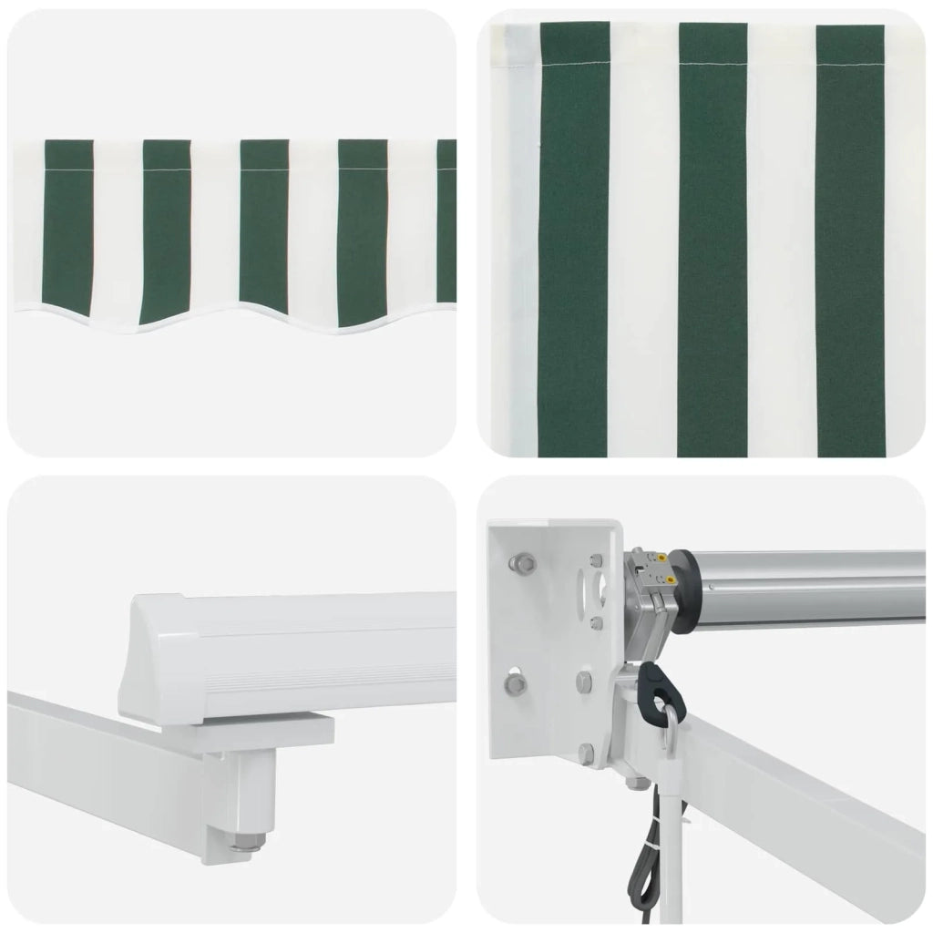 Tettuccio Elettrico Retrattile Verde e Bianco 3,5 x 2 m 3418998
