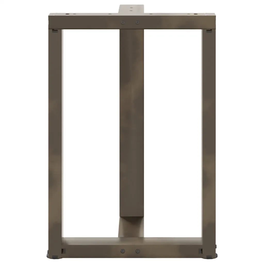 vidaXL Gambe per tavolo da pranzo a forma di T 2 pz nere 50x35x(72-73) cm in acciaio