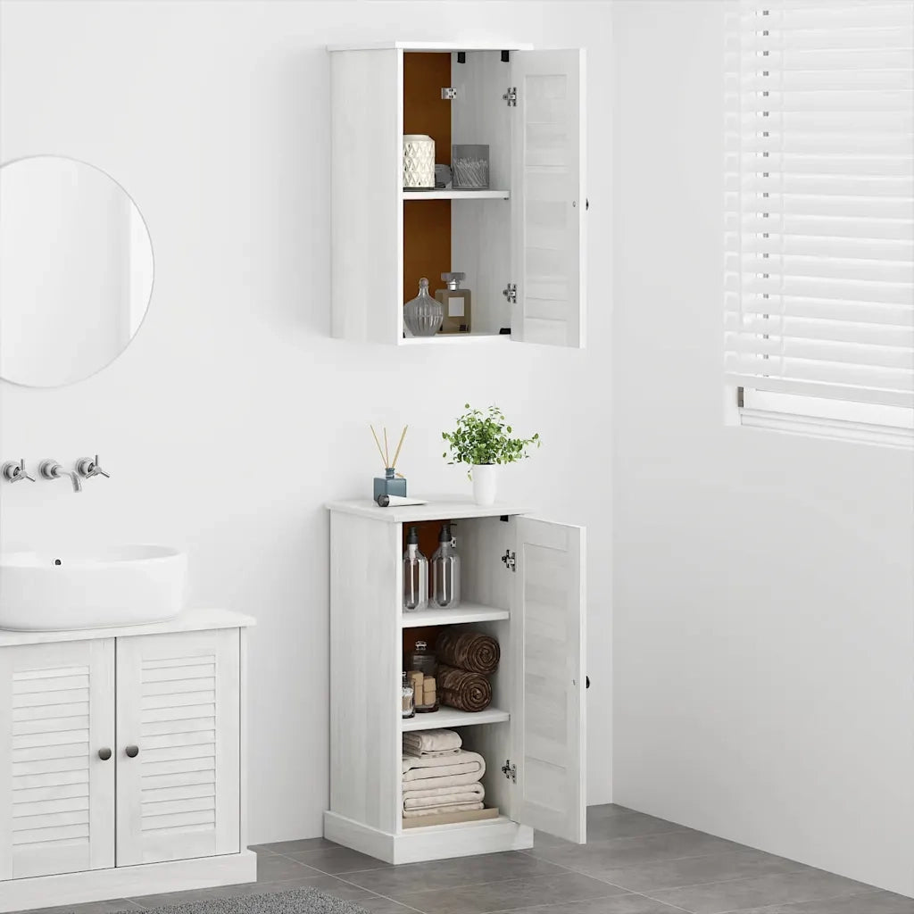 Set di mobili per il Bagno | Armadio da bagno VIGO 2 pz Bianco e Bianco Antico