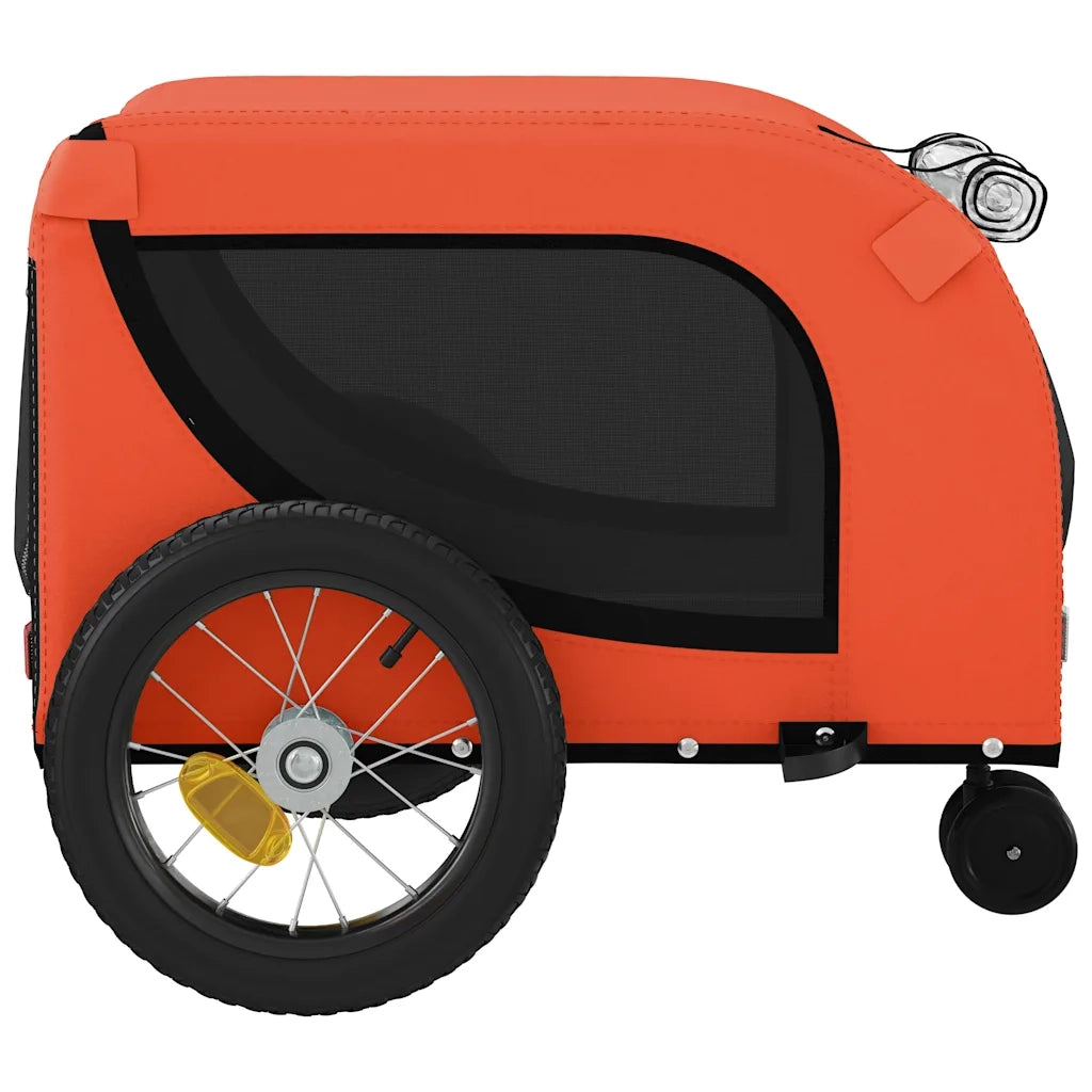 Rimorchio da Bici per Animali Arancione e Nero Oxford e Ferro CFW7253156