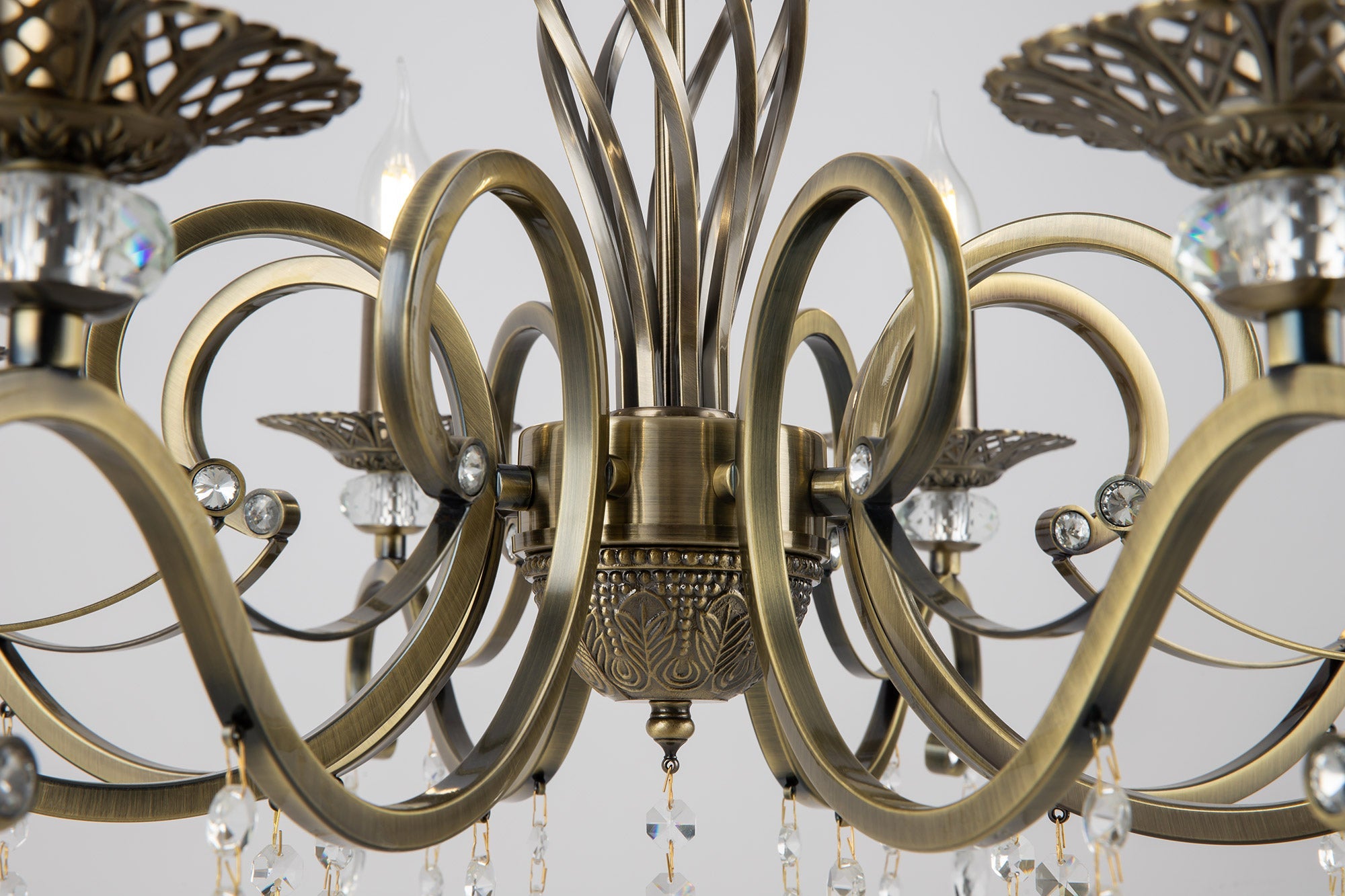 Lampadario Royal Classic in Metallo Grace Ottone