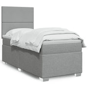 vidaXL Giroletto a Molle con Materasso Grigio Chiaro 90x190 cm Tessuto