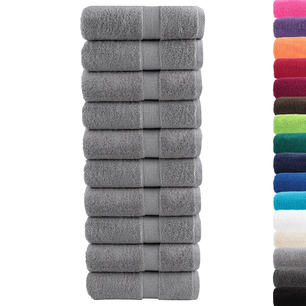 Asciugamani Premium SOLUND 10 pz | Teli per bagno Grigio 30x30 cm 600 g/m2