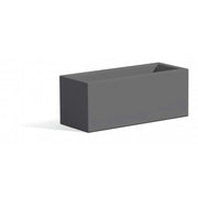 Vaso Fioriera moderna di design 100x40 H40 in polimero grigio resistente per interno ed esterno - Made in Italy - Monacis