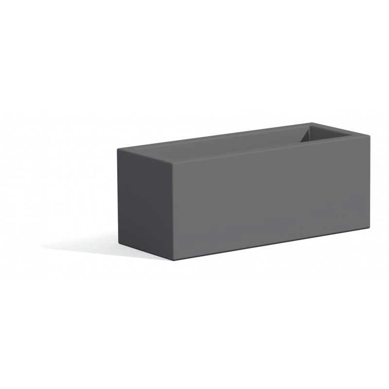 Vaso Fioriera moderna di design 100x40 H40 in polimero grigio resistente per interno ed esterno - Made in Italy - Monacis