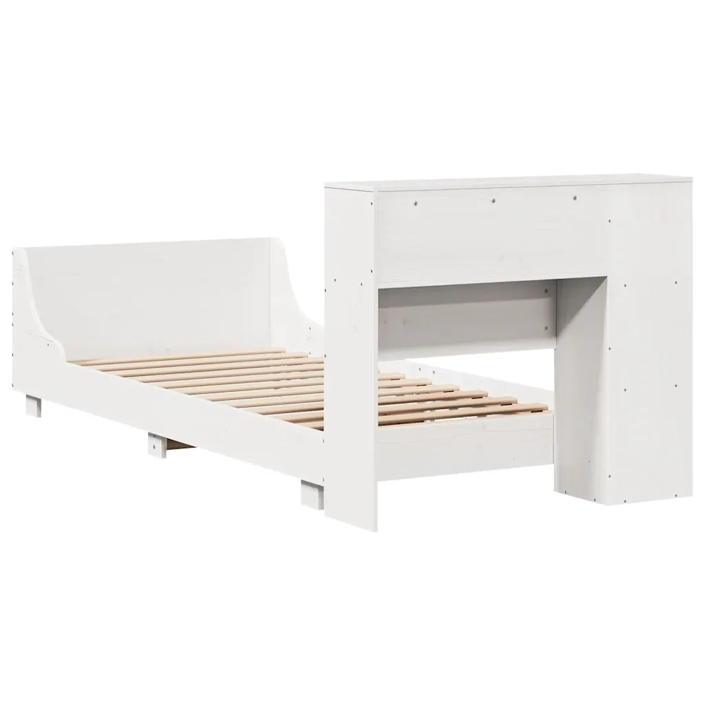 Giroletto senza Materasso Bianco 75x190 Legno Massello di Pino 3323675