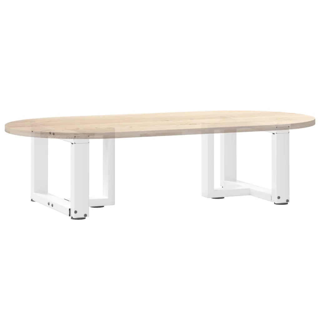 Gambe per Tavolino da CaffÃ¨ a Forma di T 2 pz Bianche 50x25x(30-31) cm Acciaio