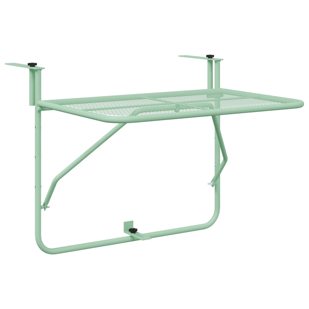 Tavolo Appendibile da Balcone - Verde Menta, 60x40 cm, Acciaio