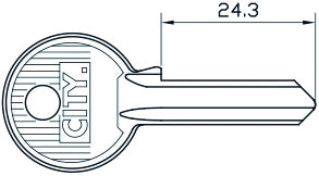 Iseo CHIAVE GREZZA PER LUCCHETTO CITY 4 Spine Lunghezza mm. 24,3 10.00 pz