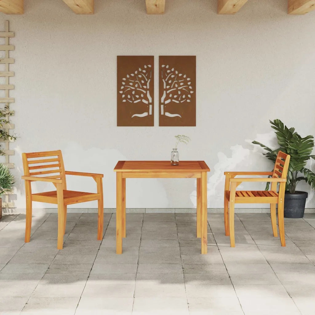 Set da Pranzo per Giardino 3 pcs Marrone