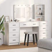 Tavolo da Trucco con cassetto 3 pcs Bianco Legno multistrato 3334209