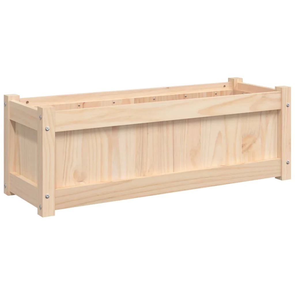 Fioriera rialzata per piante fiori patio o giardino esterno 90 x 31 x 31 cm legno di pino massiccio marrone 02_0038566