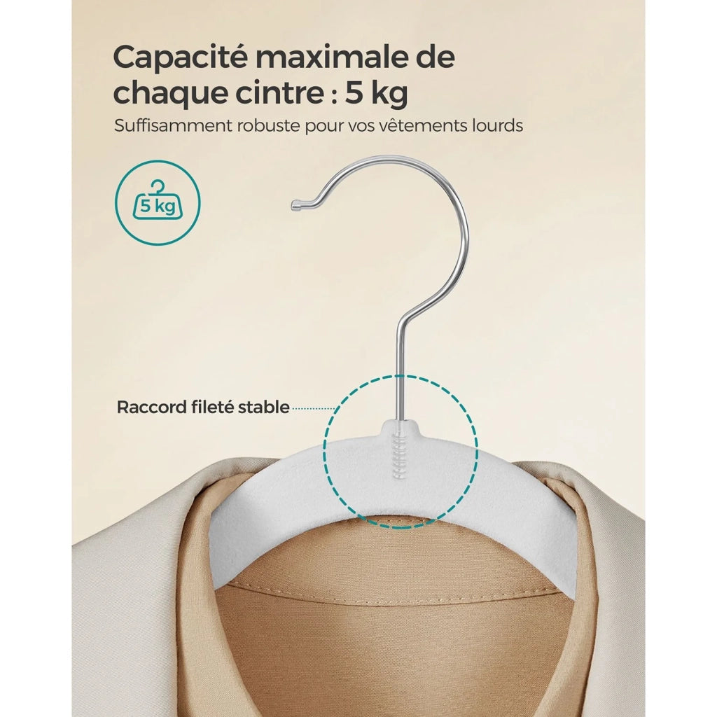 Grucce in velluto set da 30 pezzi antiscivolo con tacche barra per pantaloni gancio girevole a 360° salvaspazio spessore 06 cm lunghezza 43 cm grigio 12_0005080
